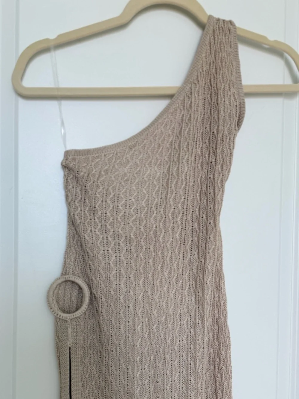 NWT Peppermayo Carryn Knit Maxi Dress S/M Beige Euro Summer Resort It Girl Beach